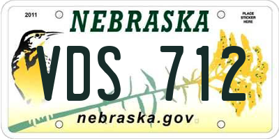 NE license plate VDS712