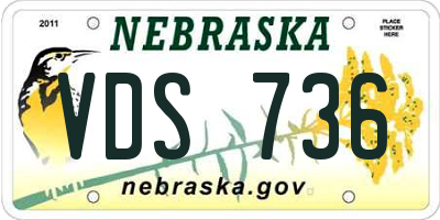 NE license plate VDS736