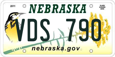 NE license plate VDS790