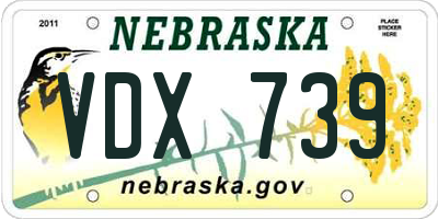 NE license plate VDX739
