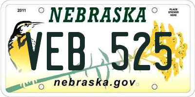 NE license plate VEB525