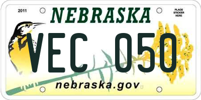 NE license plate VEC050