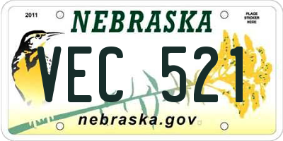 NE license plate VEC521