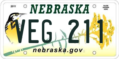 NE license plate VEG211