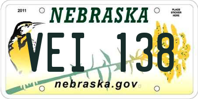 NE license plate VEI138