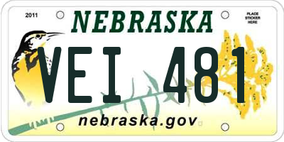 NE license plate VEI481