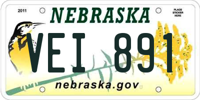 NE license plate VEI891