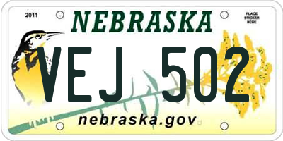 NE license plate VEJ502
