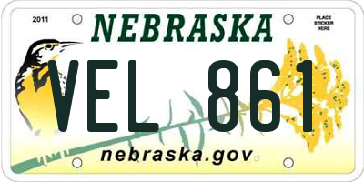 NE license plate VEL861