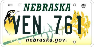 NE license plate VEN761