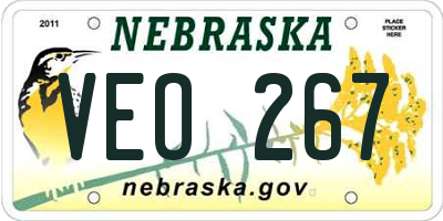 NE license plate VEO267