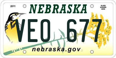 NE license plate VEO677