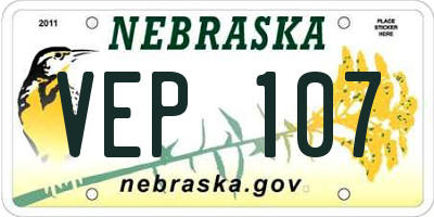 NE license plate VEP107