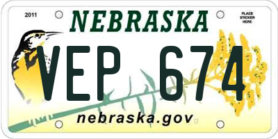 NE license plate VEP674