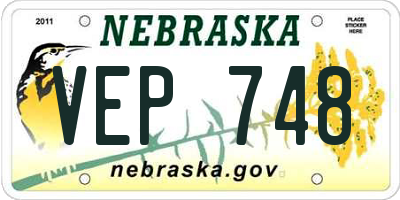NE license plate VEP748
