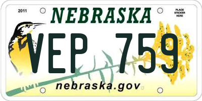 NE license plate VEP759