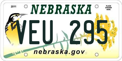 NE license plate VEU295