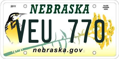 NE license plate VEU770