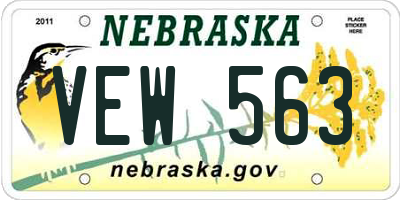 NE license plate VEW563