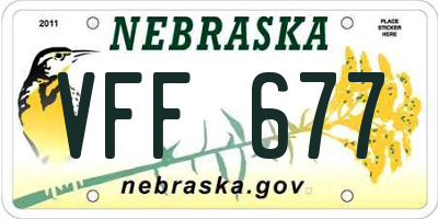 NE license plate VFF677