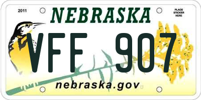 NE license plate VFF907