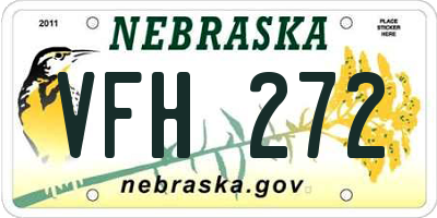 NE license plate VFH272