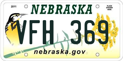 NE license plate VFH369