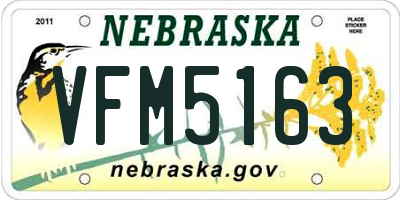 NE license plate VFM5163