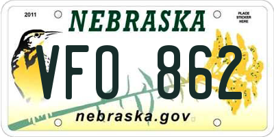 NE license plate VFO862