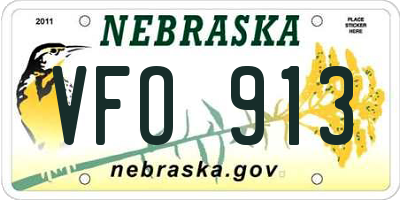 NE license plate VFO913