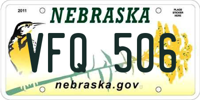 NE license plate VFQ506