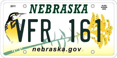 NE license plate VFR161