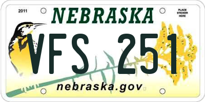 NE license plate VFS251