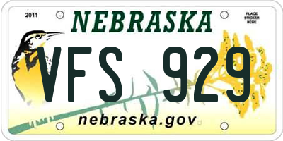NE license plate VFS929
