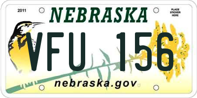 NE license plate VFU156