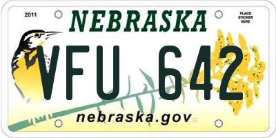 NE license plate VFU642