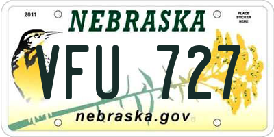 NE license plate VFU727