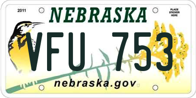 NE license plate VFU753