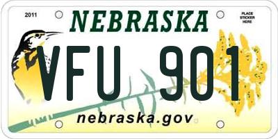 NE license plate VFU901