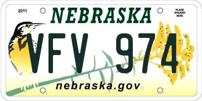NE license plate VFV974