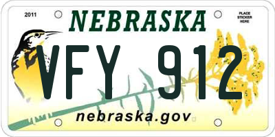 NE license plate VFY912