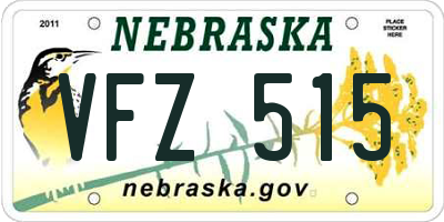 NE license plate VFZ515