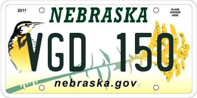 NE license plate VGD150
