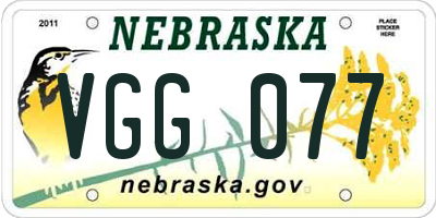 NE license plate VGG077