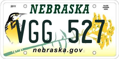 NE license plate VGG527
