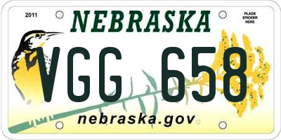 NE license plate VGG658