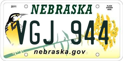 NE license plate VGJ944