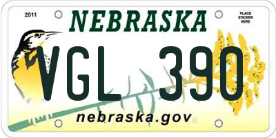 NE license plate VGL390