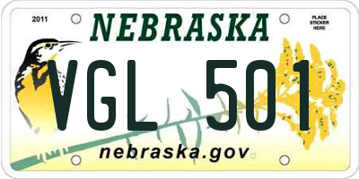 NE license plate VGL501