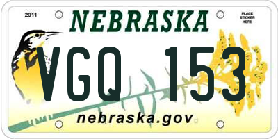 NE license plate VGQ153
